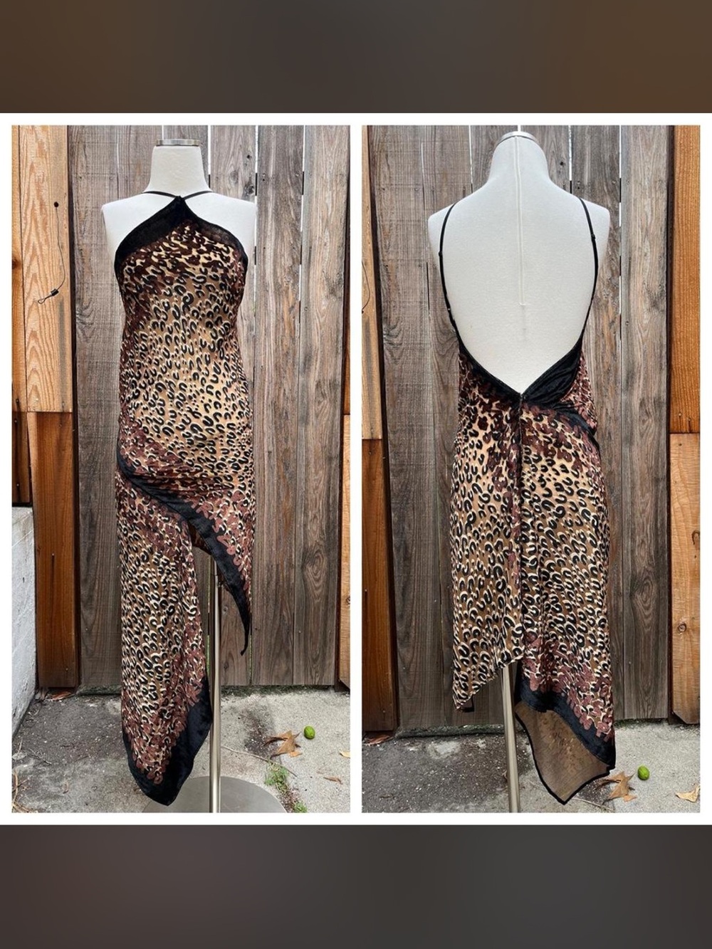 One of a Kind Backless Handmade Reworked Louis Vuitton Paris Scarf Dress Small